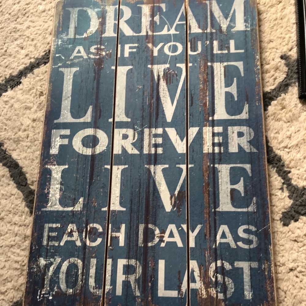 Navy blue wall sign